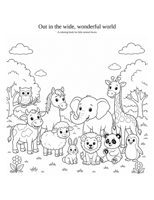 New 2026 Animal Adventures Coloring Book for Kids | Printable Animal Coloring Pages PDF