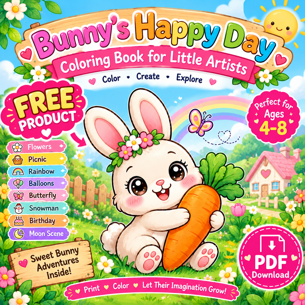 Bunny's Happy Day – Coloring Book for Little Artists