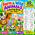 Animals Coloring Book for Kids | Farm & Wild Animal Coloring Pages | Printable PDF