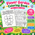 🌸 New 2026 Flowers in the Garden – Kids Coloring Book | Printable Flower Coloring Pages