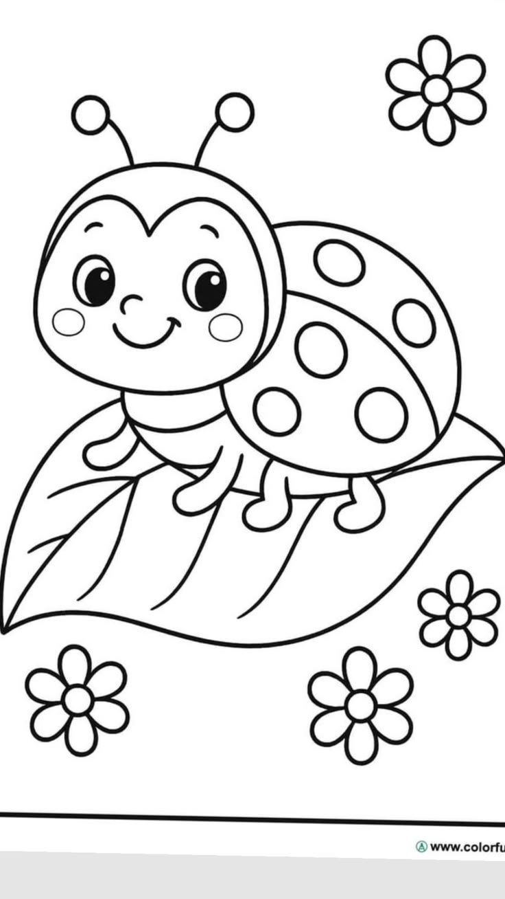 Cute Kawaii Bugs & Garden Friends Coloring Book for Kids | 10 Printable Coloring Pages | Ages 3–8