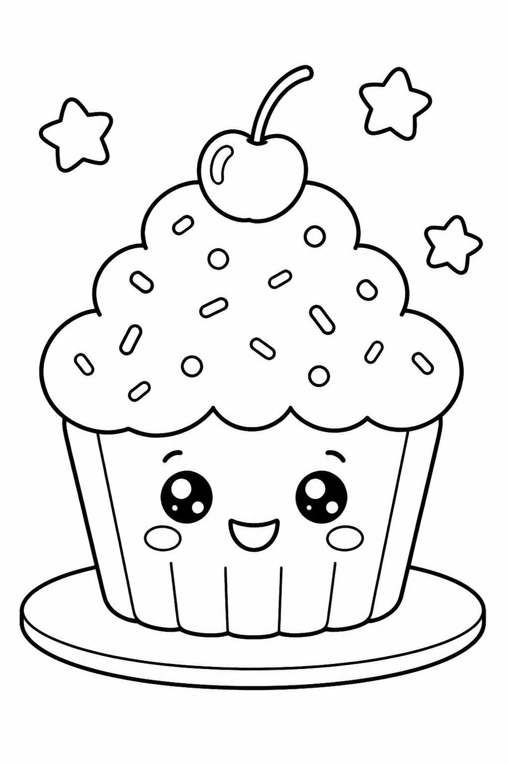 Cute Kawaii Coloring Book for Kids – Adorable Animals, Unicorns, Cupcakes & Sunshine | Printable PDF Coloring Pages